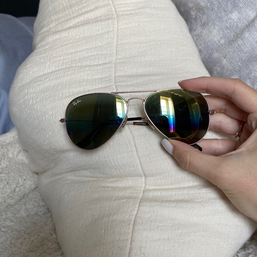 Authentic Ray-Ban mirrored aviator sunglasses